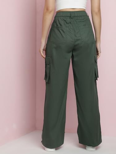 Image of KOTTY Women's High Rise Relaxed || Straight || Joggers Fit Cargo's for Pants || Trousers