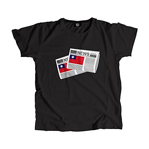 T-shirt Taïwan motifs journaux en coton peigné finitions premium pour homme