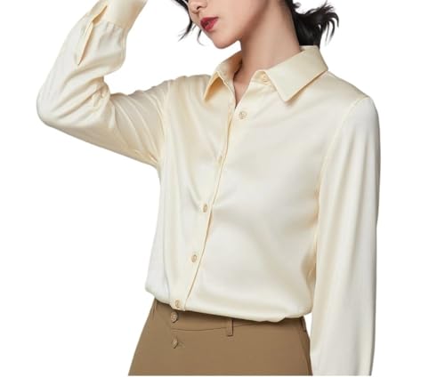 Women's Soft Satin Silk Shirt Spring and Summer Slim Elegant