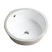 KDKSC Undermount Bathroom Sink 16 Inch Small Verticyl Round Undermount Sink White Ceramic Under Counter Bathroom Vanity Sinks with Overflow（Internal Size 14