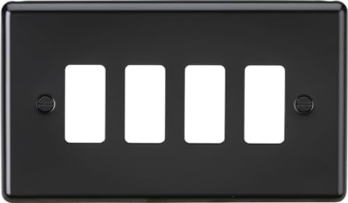 Knightsbridge 4G Grid Faceplate - Matt Black
