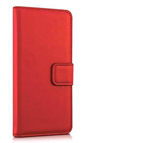 Custodia compatibile con HUAWEI P9 LITE (5.2) / VNS-L23 VNS-L21 VNS-L31 COVER protezione STAND flip LIBRO magnetica GEL TPU case matte portafoglio porta carte eco pelle taschinbi vano card (Rosso)