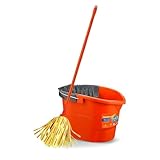 Macromax First Cleaning Set – 10 Units - Compact Mop and Bucket Set with Ergonomic Handle – Strong Absorption & Fast Drying – Everyday Floor Cleaner for Wood, Tile & Laminate