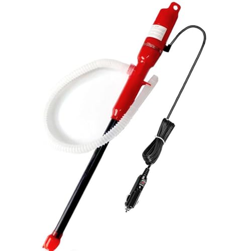EAFCar Portable Electric Operated Fuel Pump for Fuel Transfer Liquid Extractor Siphon Pump with Adjustable Flow & Leak-Proof Hose Ideal for Gasoline Diesel Oil Water (Transfer Car Tyres Boat)