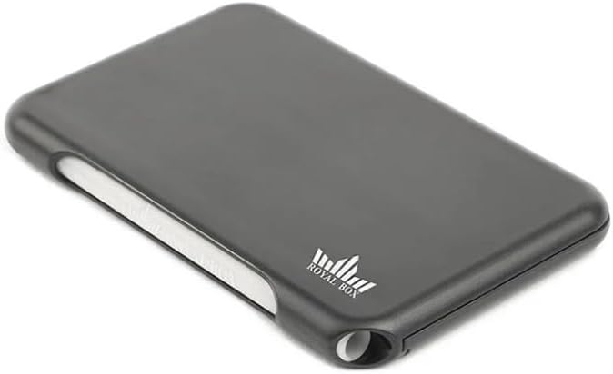 Original Royal Box Torpedo Black 8 Compartment Snuff Storage Box with Built in 3" Antimicrobial Plastic Polymer Straw
