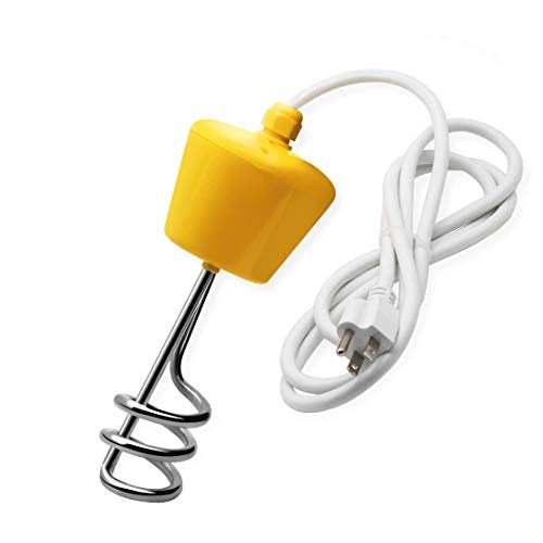 Meackle Immersion Water Heater 1500W, Stainless Steel Floating Heater for Bucket Bath Pool Bathtub, Thicker Cable