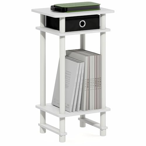 Image of Furinno Turn-N-Tube 3-Tier Toolless Side Table, End Table, White