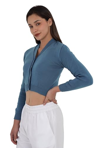 Image of Women Winter Wear V-Neck Full Sleeves Regular Fit Woollen Blouse