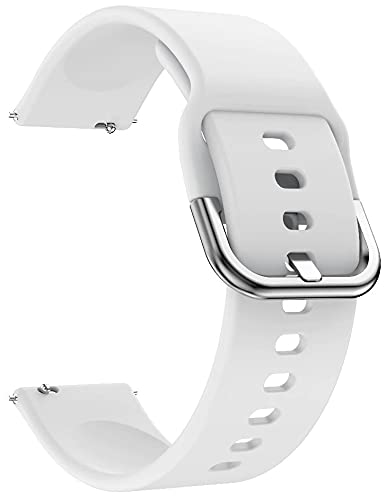 ProLook Soft Silicone Band with Colour Metal Buckle Strap for Boat Xtend Smartwatch Only for Xtend Compatible (White)