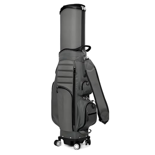 PP-Vic Stand-Up Golf Cart Bag, Mobile Oxford Cloth Golf Storage Bag, Travel Outdoor Standard Golf Club Organizer, Portable Golf Club Storage Bag, 8-Way Full-Length Partitions,gray