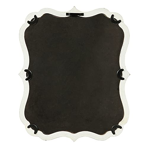 Rustic White Scalloped Wall Mirror 12" X 15", Mirror Wall Decor, Decorative Wall Mounted Mirrors, Bathroom Mirrors For Vanity, Distressed Finish Vintage Wall Mirror For Bedroom Living Room #TOP6