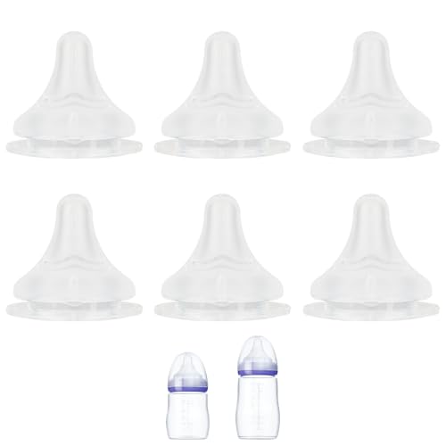 Image of Silicone Nipple for Lansinoh Anti-Colic Baby Bottle, Fast Flow, Size L, 6m+, 6 Count