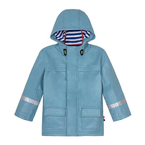 Image of Mud Kingdom Boys Rainslicker Hooded Rain Jacket PU Leather Outerwear Windproof Outdoor