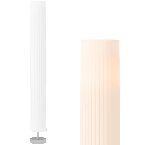 HOMCOM Lampadaire lampe sur pied de salon style moderne lampadaire sur pied avec interrupteur pour salon et chambre 120 cm blanc