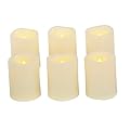 Flameless LED Battery Operated Votive Candles with Timer Flickering Plastic Votives Night Lights for Home Garden Wedding Party Christmas Halloween Decorations Pumpkin Light, Batteries Included, 6 Pack