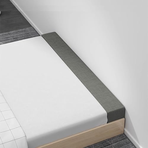 Almohada para cabecero de colchón, relleno de huecos, cojín de soporte de puente de cama suave, conector de colchón con funda extraíble para sofá cama tamaño queen, gris oscuro, 120 x 8 x 5 cm