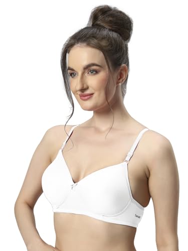 Image of SONARI Wire Free Padded Bra | Medium Padding for Support, Medium Coverage, Soft Cotton Polyester Material, Adjustable Straps with Hook & Eye Closure, Wash Only - 007