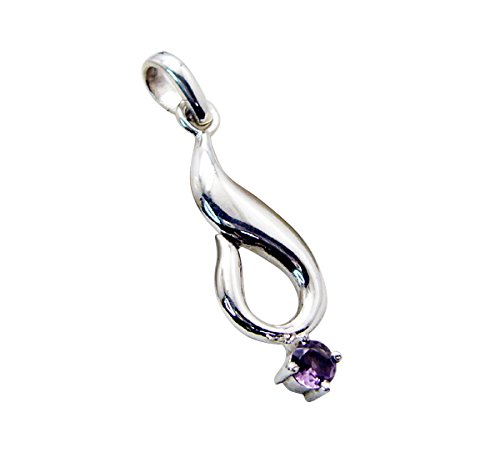 Bijoux indiens améthyste pendentif Aurora violet en argent pour look bohème
