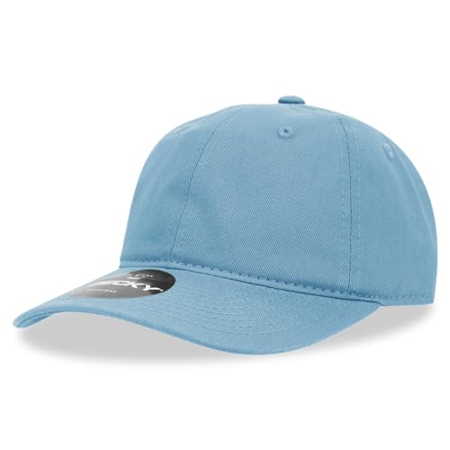 Chapeau de papa en coton bleu souple DECKY visière courbe style authentique
