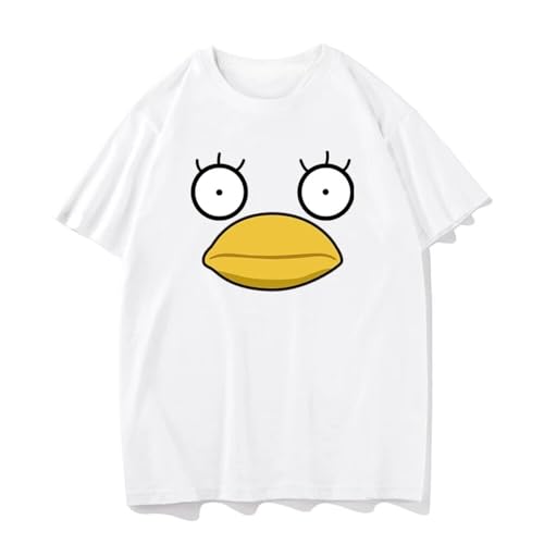 AMdeTUNS Funny Cartoon Gintama Couple's Clothes Korea Style Fans Otaku Tops Streetwear Hipster Short-Sleev Tees White, Branco, XL