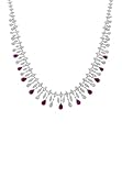 LATELITA Duchess Ruby Statement Necklace Silver