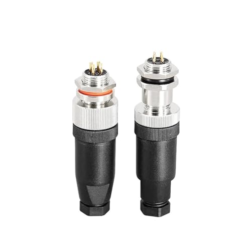 Conector M12 hembra de 5 pines en codo impermeable para aviación con acoplamiento roscado 20 uds 6
