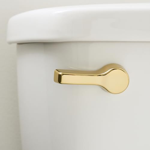 Qualihome Front Mount Toilet Handle Universal Toilet Flush Handle Elegant Toilet Lever Complete Toilet Handle Replacement Kit Heavy-Duty Toilet Tank Flusher Handle (Brass Polished)