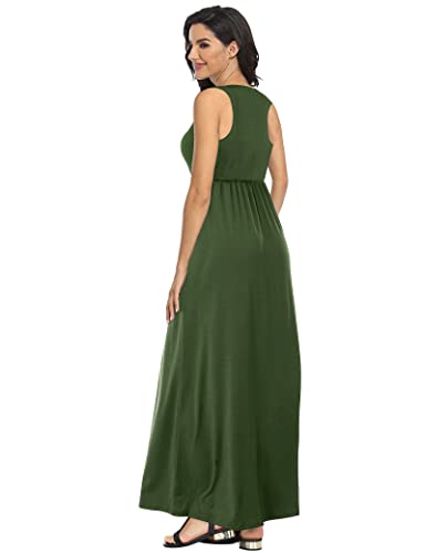 Image of Lacavocor Womens Summer Maxi Dress Tank Top Sleeveless Long Dresses