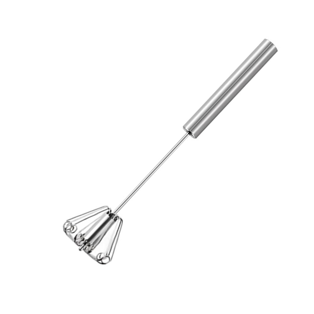 Push Egg Whisks Set of 2, Semi-Automatic Stainless Steel Hand Mixer for Eggs, Milk, Kitchen Manual Blender 10&12 Inches