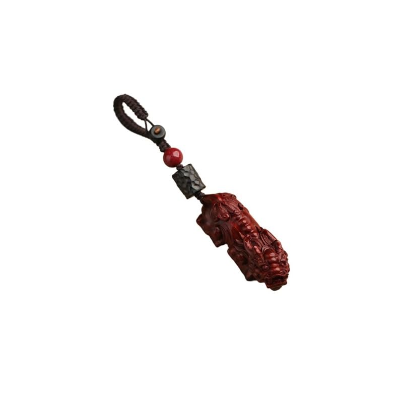 ADERFETBI Llavero Colgante de Llavero de Coche Pixiu de sándalo Rojo, Regalo for Hombres y Mujeres, Colgante de Paz, Colgante de Mochila, decoración for Llaves portátil Llavero Coche