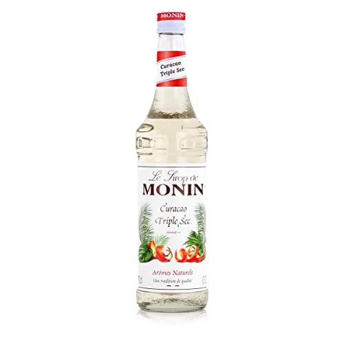 Monin Sirup Curaçao Triple Sec (1 x 0 7l) - Zitrusfrische Getränke für Cocktails und Desserts - Vegan und glutenfrei