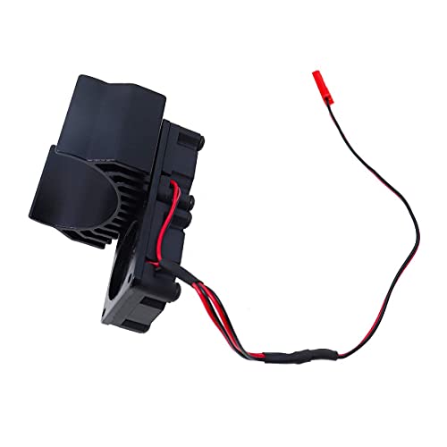 Rehobby Rc Motor Fan Radiator Aluminum Heat Sink Twin Cooling Fan For 1/10 Rc Car 540/550 Track Hsp Hpi Wltoys Himoto Tamiya (Black) #TOP4