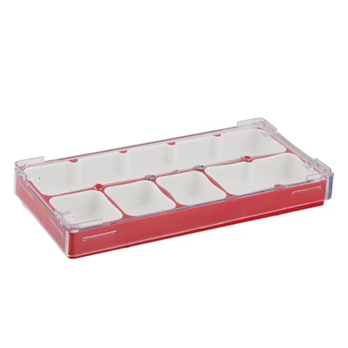Watch Movement Parts Storage Box Tray with Dustproof Cover, Watch Repair Tools Multipurpose Watch Movement Dust Cover, Red