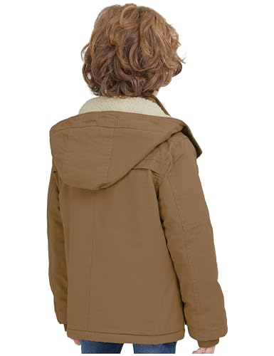 WenVen Boy's Winter Thicken Cotton Coat Heavy Sherpa Lined Hooded Parka Jacket4