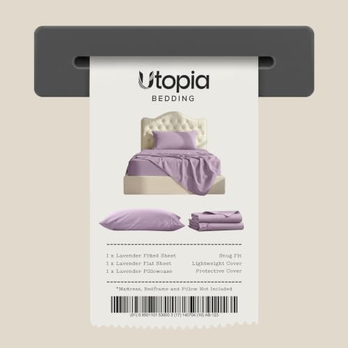 Image of Utopia Bedding Twin Sheet Set - 3 Piece Bed Sheets for Twin Size Bed, Soft and Breathable Microfiber, Includes 1 Fitted Sheet, 1 Flat Sheet and 1 Pillowcase - Oeko Tex (Lavender)