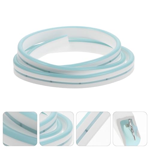 Tira de luz LED de silicona azul hielo flexible 100x0.6x1.2 cm miniatura 5