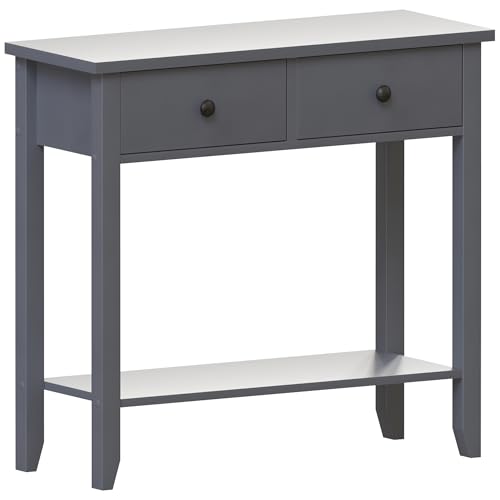 Vida Designs Windsor Table Console 2 tiroirs Gris, 2 Drawer