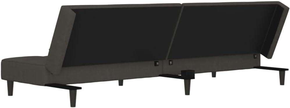 Sofa Bed Dark Grey Velvet (100% Polyester) Living Room Furniture