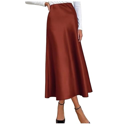 Jupe en satin taille haute armée pour femme élégante et chic
