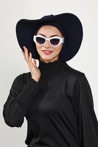 Aisha's Design 2-Pack Quick Dry Salt-Resistant Swim-Friendly Modest Beach Turban with Removable Bow Brim2