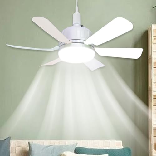 Ventilateur de plafond avec éclairage LED E27 économe et silencieux