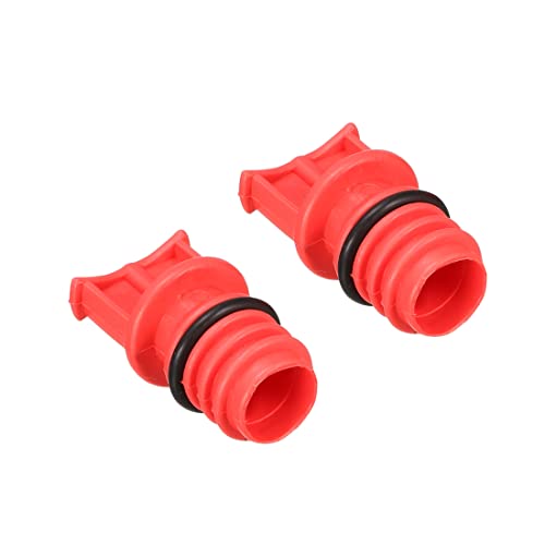 PATIKIL 18mm Maschio Filo Plastica Olio Sfiato Cappuccio, 2pz Pneumatico Parti per Aria Compressore Ricambio Parte, Rosso