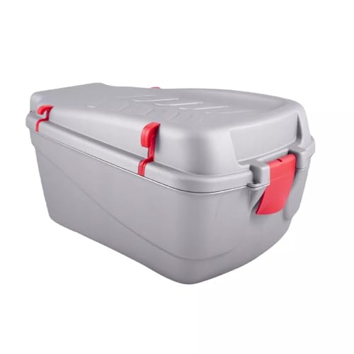 QLS Fahrradkoffer Fahrradbox Gepäckträger Box Fahrrad Topcase Radfahrerkoffer Grau aus Kunststoff