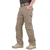 [TACVASEN] メンズ スポーツ おしゃれ ミリタリーパンツ サバゲー 長ズボン カーゴ 大きめサイズ トレッキング カーキ XL