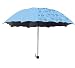 Travel Compact Umbrella For One Handed Operation, Met Water Begin Bloom Umbrella ,Windproof Sunscreen Handle for Easy Carrying For Womens Mens (Dream Blue)