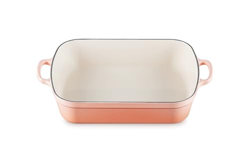 Le Creuset Rostiera rettangolare in ghisa smaltata, 5,25 qt, Peche