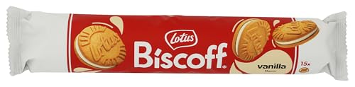 Lotus Biscoff Sandwich Cookies, Vanilla Cream, 15 Cookies per pack,