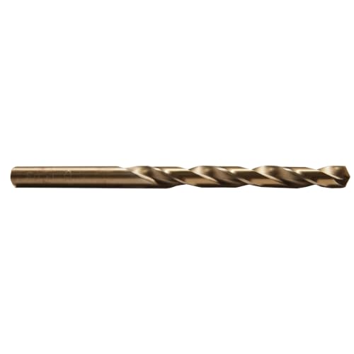Image of Century Drill & Tool 26216 Pro Grade Cobalt Drill Bit, 1 /4 inch | Straight shank, 135 point, cuts stainless steel, hard metals & metal, 135 split point, heat-resistant coating