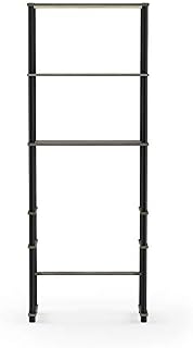 Furinno Turn-N-Tube with 3 Shelves Toilet Space Saver, French Oak Grey/Black