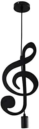 Pendant Light,Iron Ceiling Light Music Note Hanging Light Shade Chandelier for Loft Bar Studio Store Room Dining Hall(C)